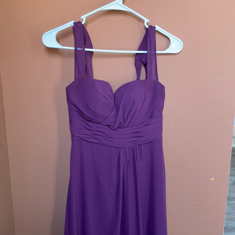 Bridesmaid Gown-Bill Levkoff,Color:Eggplant, size0